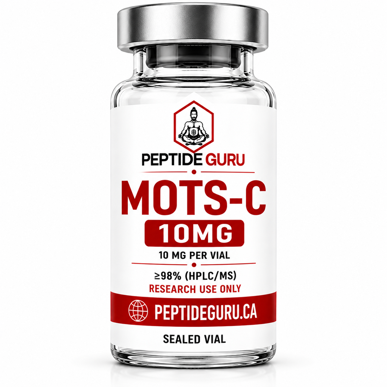 MOTS-c 10mg — labelled vial of MOTS-c, 10mg / sealed vial, for laboratory research use only